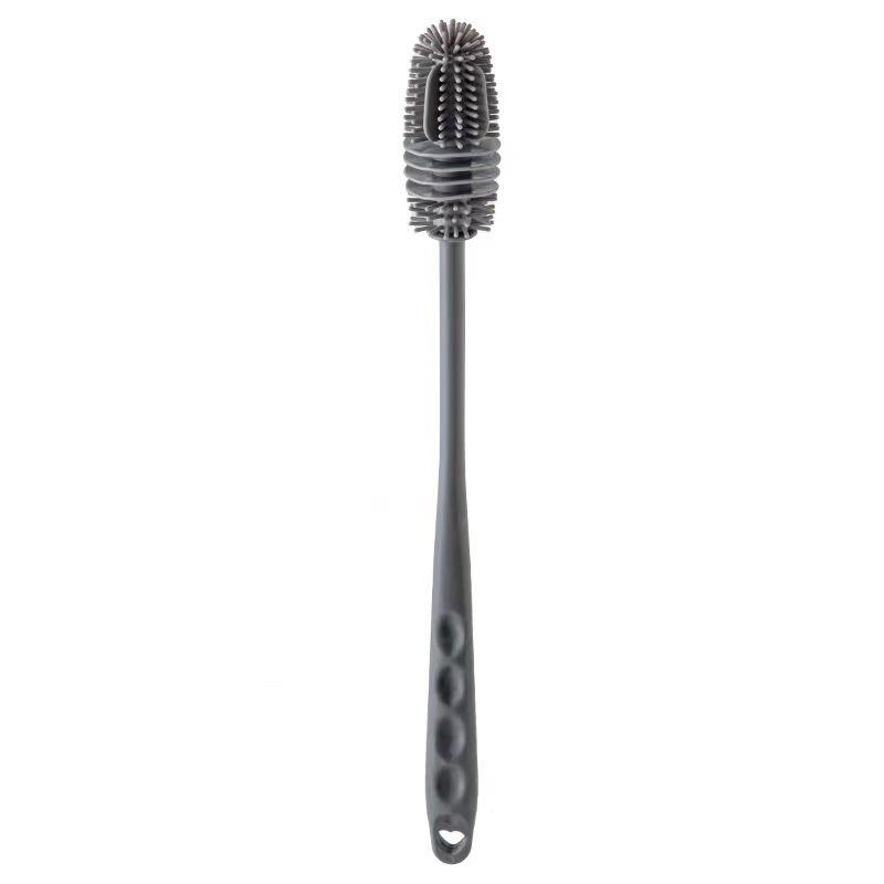 Long-Handle Silicone Bottle Brush - Soft Bristle Cleaning Brush for Baby Bottles & Tea