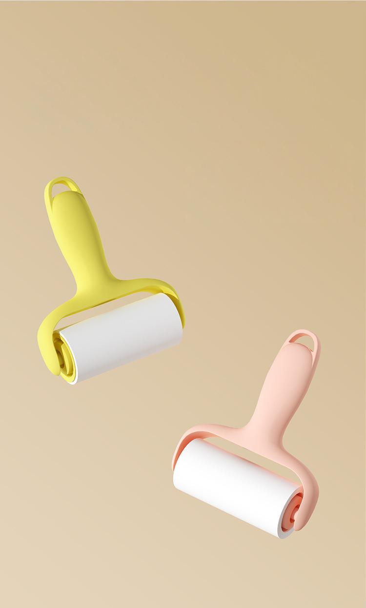 Mini Portable Lint Roller - Manual Clothes Hair Remover with 2 Replacement Rolls
