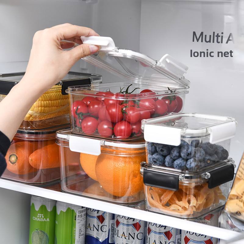Microwave-Safe Fresh-Keeping Storage Box - Transparent Rectangular Fridge Organizer