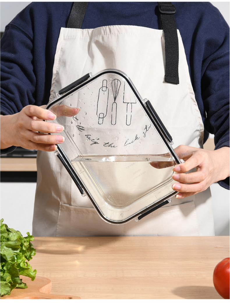 Microwave-Safe Fresh-Keeping Storage Box - Transparent Rectangular Fridge Organizer