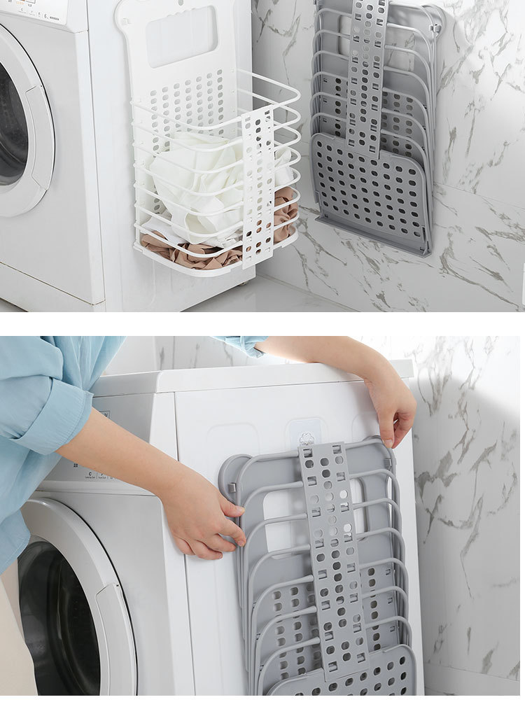 Wall-Mounted Foldable Laundry Basket - Large PP Space-Saving Hamper
