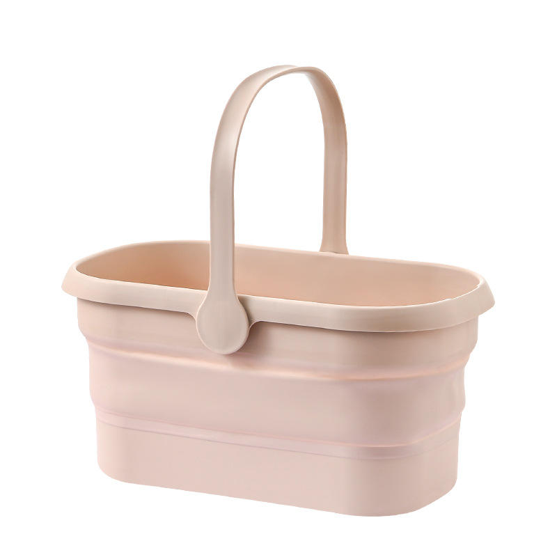 Portable Folding Drain Mop Bucket - Telescopic PP Wash Bucket for Bathroom