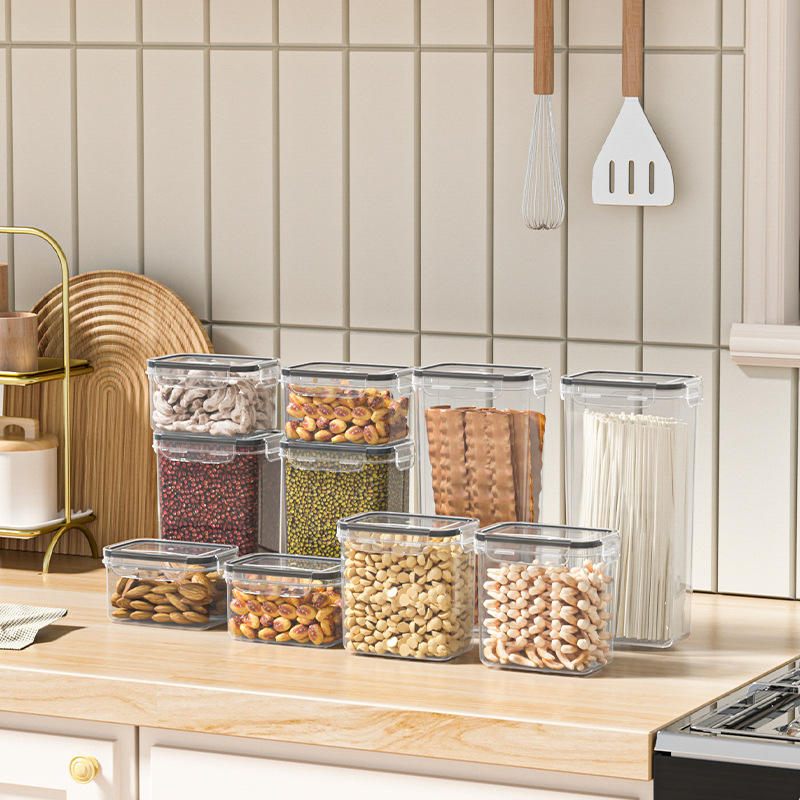Airtight PP Kitchen Storage Container - Transparent Sealed Jar 2.1-3 L