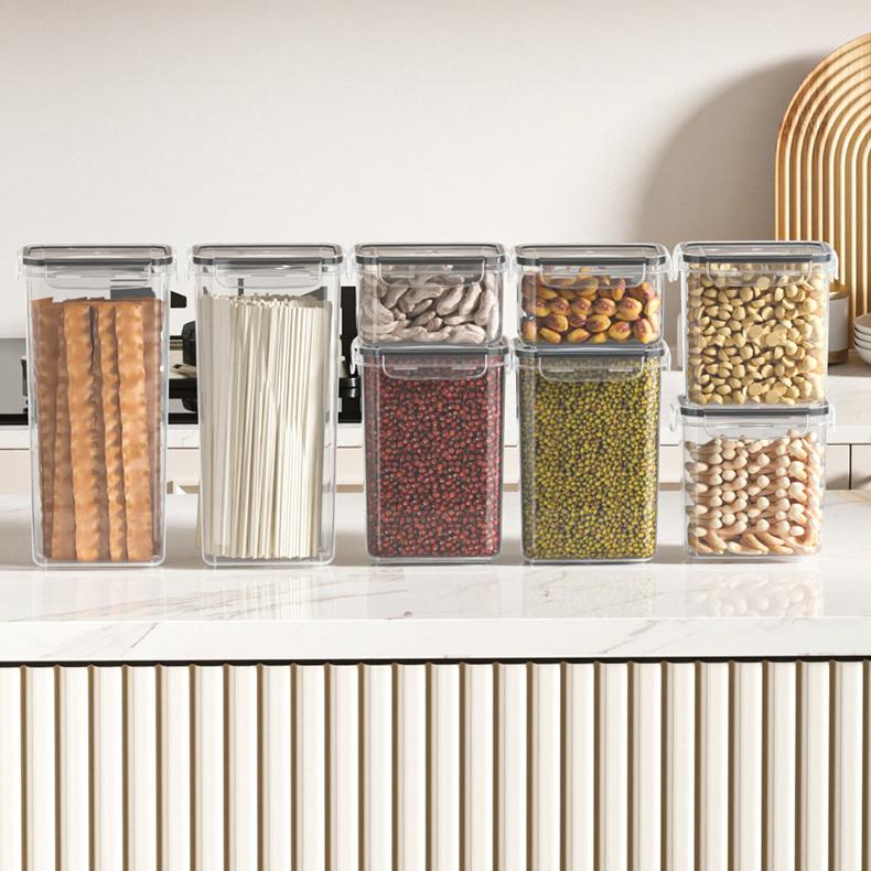 Airtight PP Kitchen Storage Container - Transparent Sealed Jar 2.1-3 L