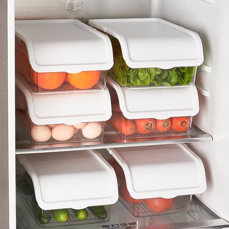 Lidded Fridge Storage Box - Food-Grade Fresh-Keeping Container, Large Capacity