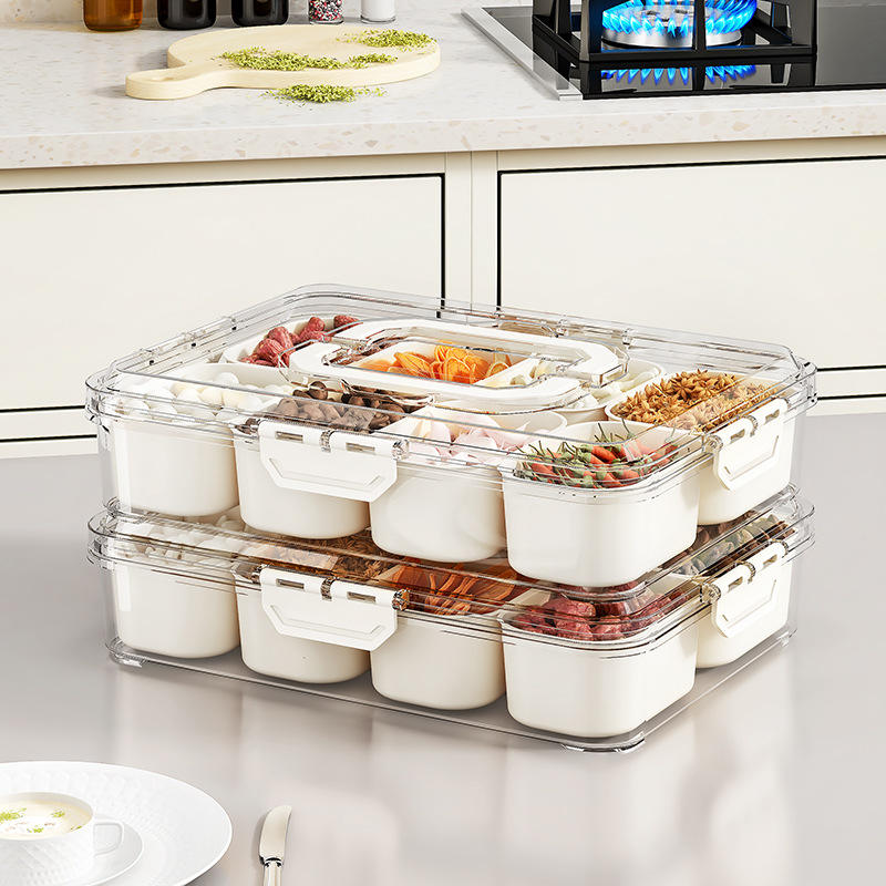 Portable Fridge Storage Box with Drainage - Sealed Lidded Food Container