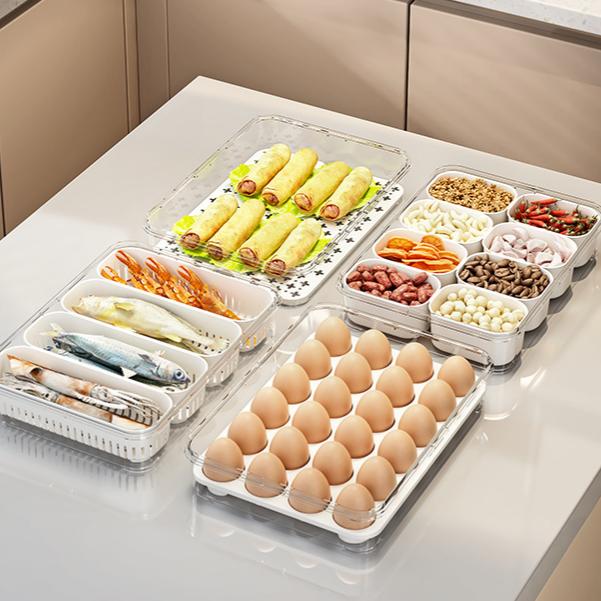 Portable Fridge Storage Box with Drainage - Sealed Lidded Food Container