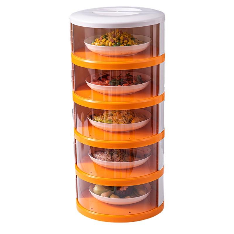 Stackable Plastic Food Cover - Insulated Dust-Proof Table Food Dome, Yellow/White