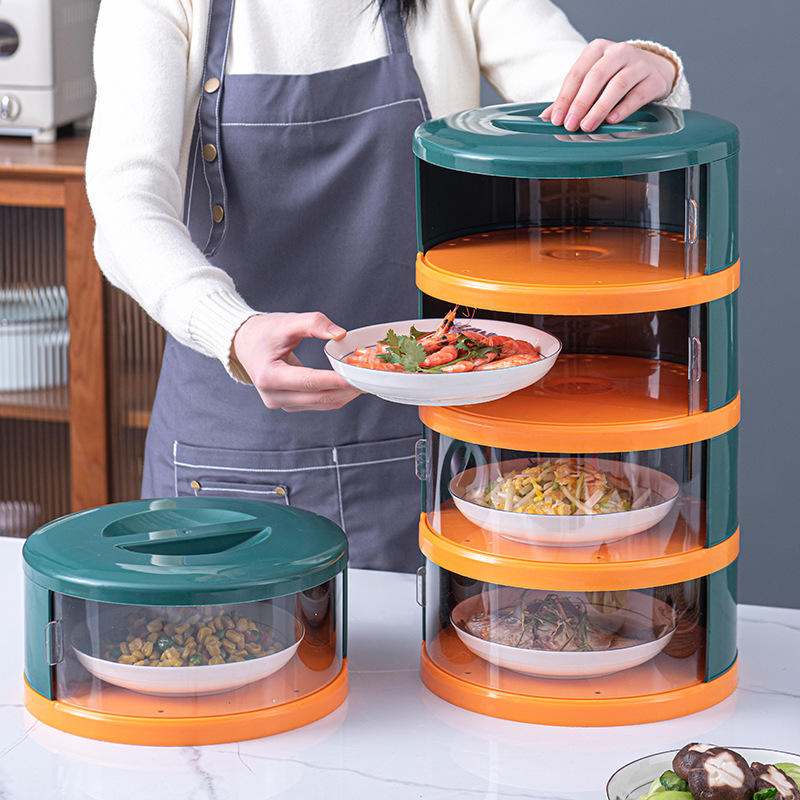 Stackable Plastic Food Cover - Insulated Dust-Proof Table Food Dome, White