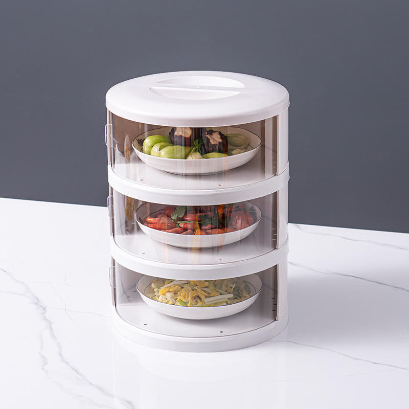 Stackable Plastic Food Cover - Insulated Dust-Proof Table Food Dome, White
