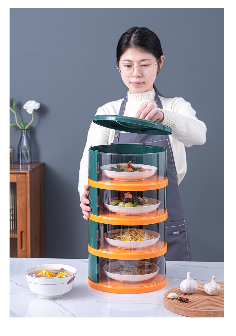 Stackable Plastic Food Cover - Insulated Dust-Proof Table Food Dome, White