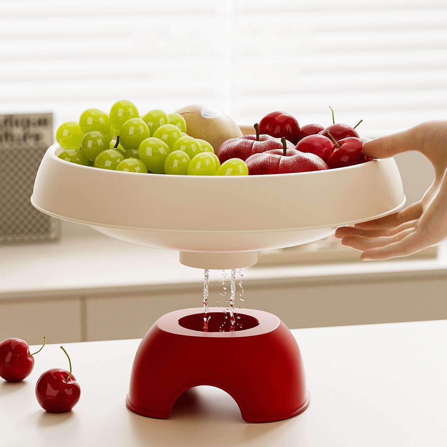 Tall Fruit Tray with Pedestal - Minimalist Countertop Snack & Nut Display Plate
