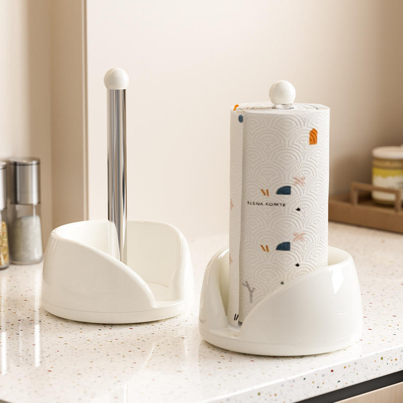 360 Rotating Upright Tissue Holder - Standing Napkin & Bag Organizer for Kitchen