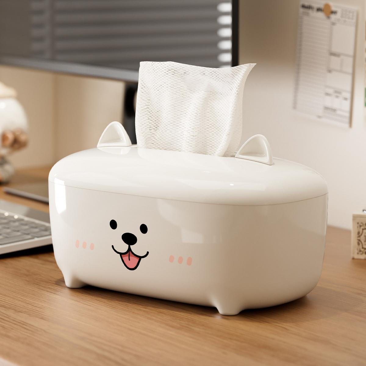 Cute Animal Waterproof Tissue Box - Thickened PP Napkin Holder for Bathroom & Desk
