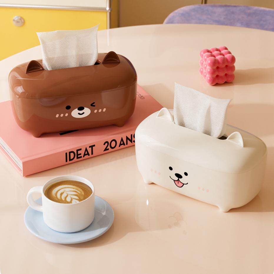 Cute Animal Waterproof Tissue Box - Thickened PP Napkin Holder for Bathroom & Desk