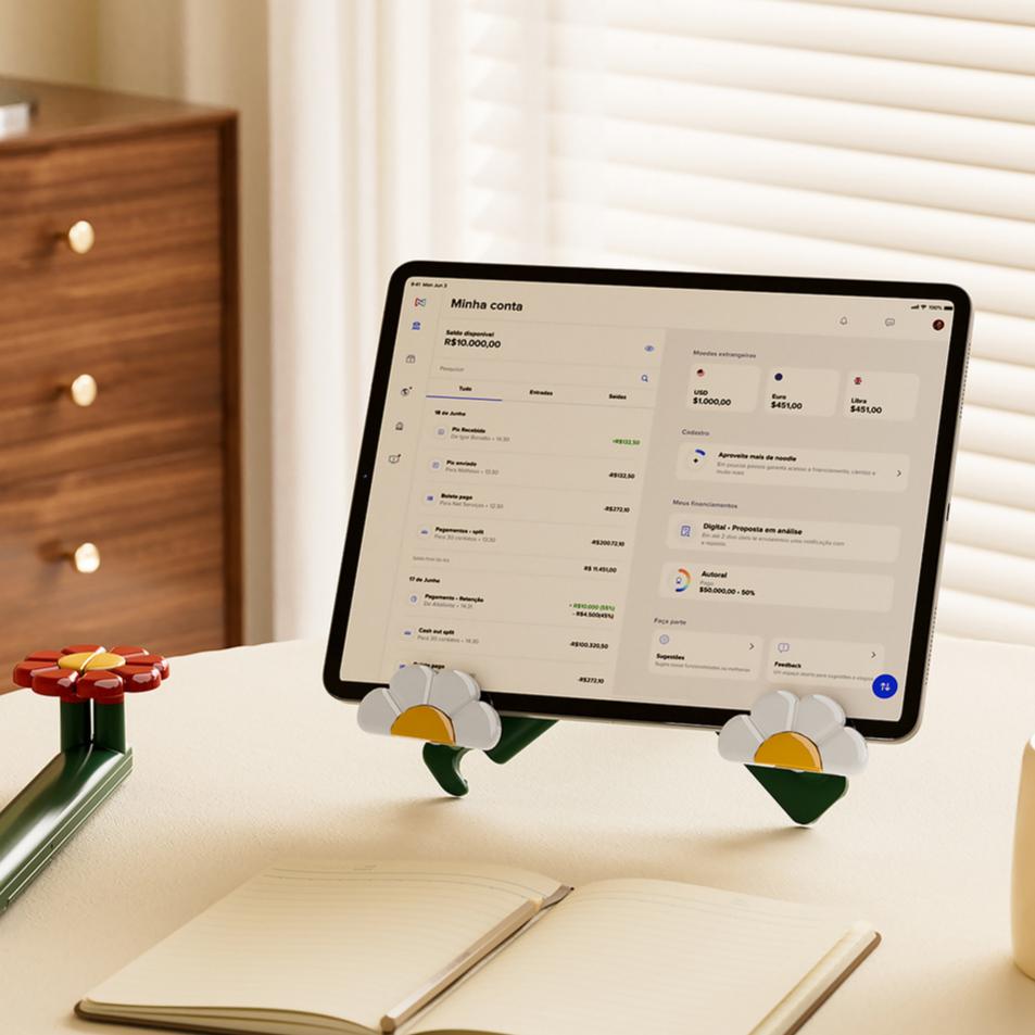 Portable Folding Book Stand - Lightweight Reading Holder for Office & Library Desk