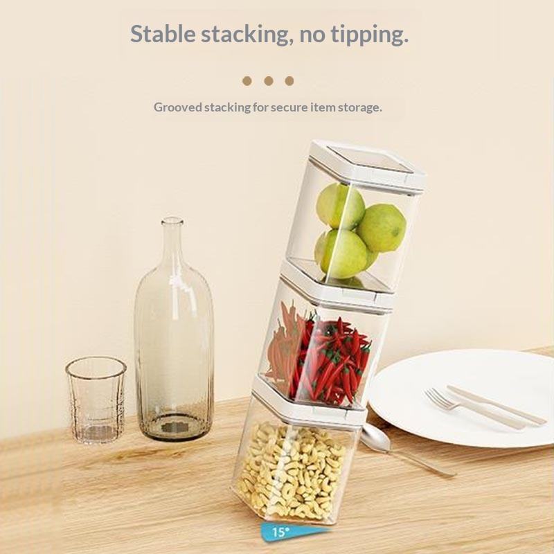 Sealed Food Storage Container - Food-Grade Clear PET Grain Jar with Lift-Up Lid