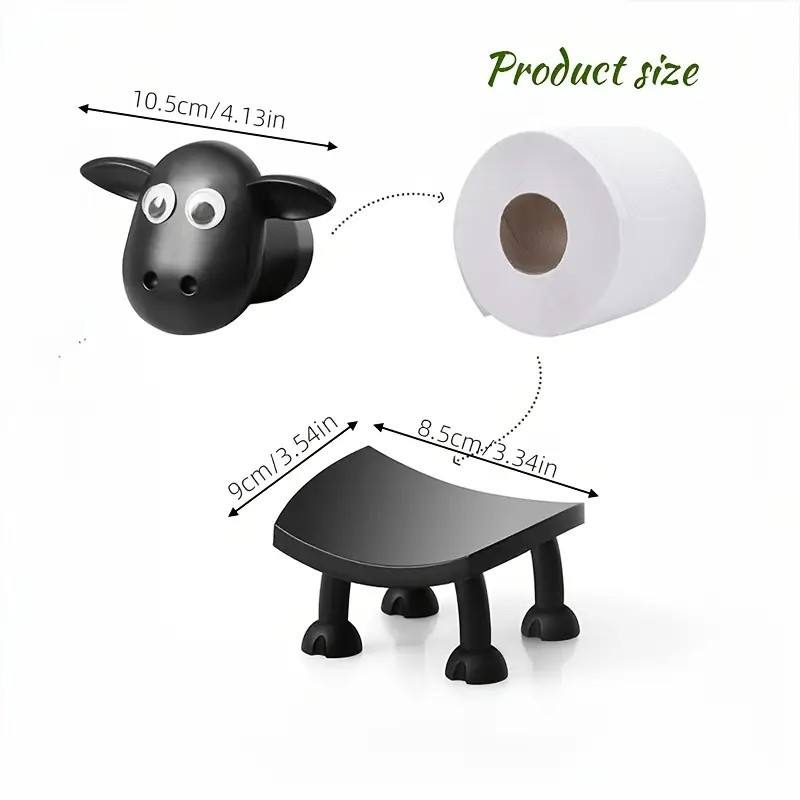 Cute Sheep-Shaped Toilet Paper Holder - ABS Movable Standing Bathroom Tissue Stand