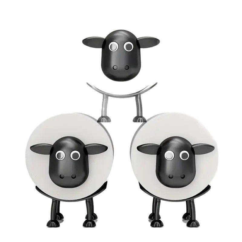 Cute Sheep-Shaped Toilet Paper Holder - ABS Movable Standing Bathroom Tissue Stand