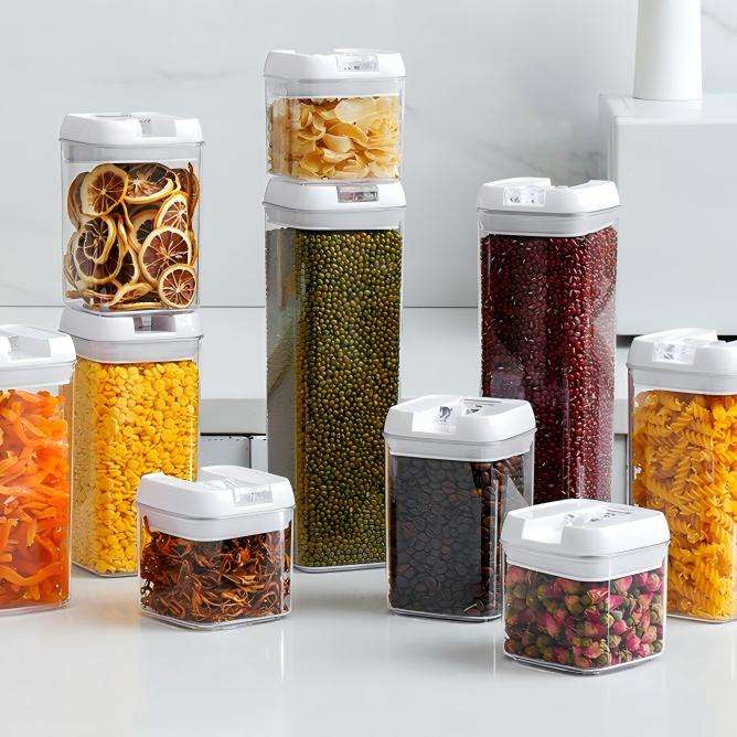 Sealed Cereal & Snack Storage Container - Dust-Proof Plastic Food Jar with Easy-Open Lid