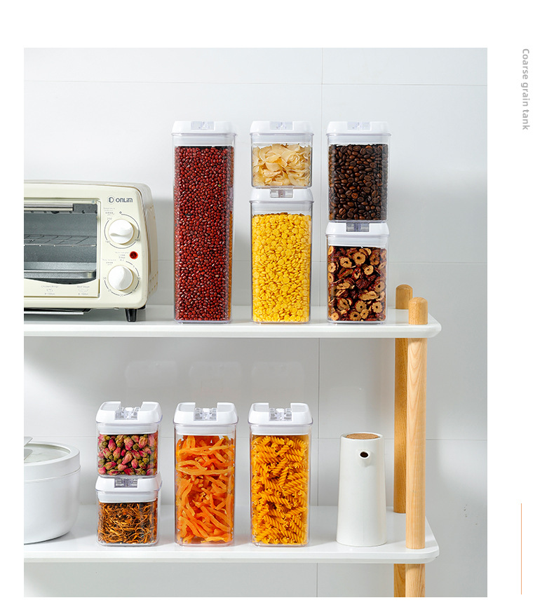 Sealed Cereal & Snack Storage Container - Dust-Proof Plastic Food Jar with Easy-Open Lid