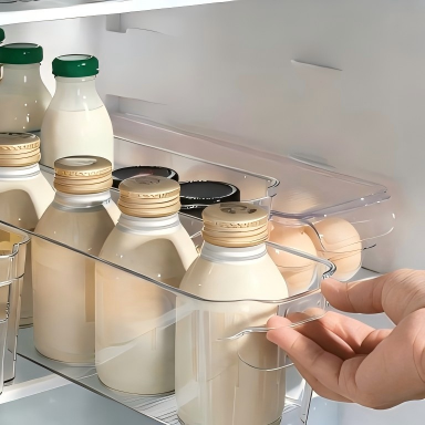 Large Food-Grade Fridge Storage Box - Transparent Drawer Container for Produce
