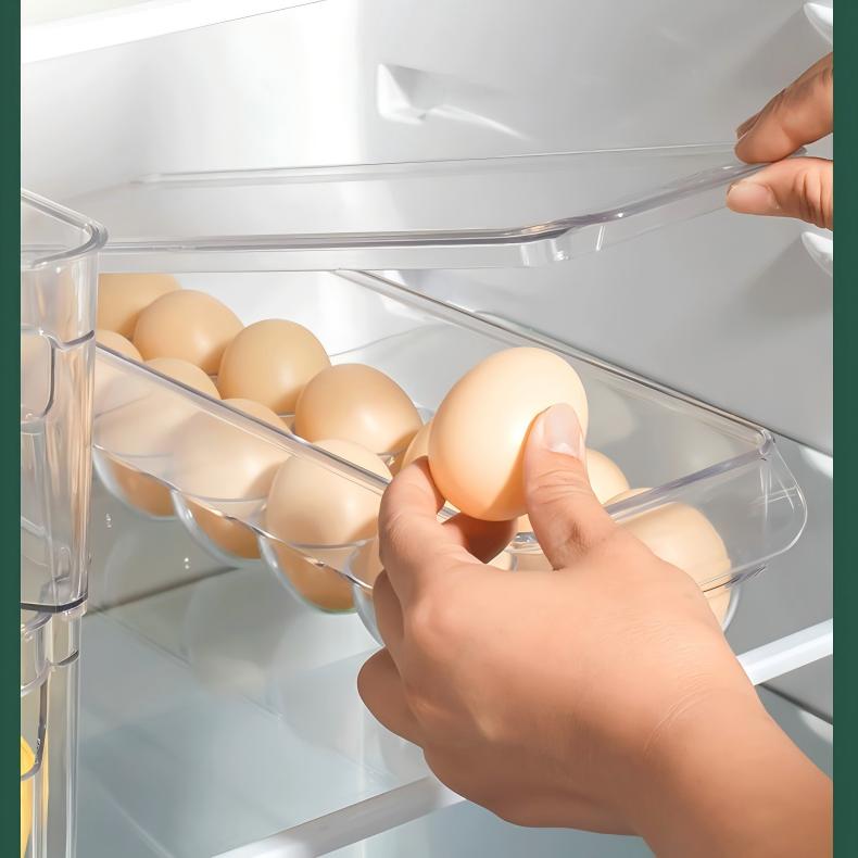 Large Food-Grade Fridge Storage Box - Transparent Drawer Container for Produce