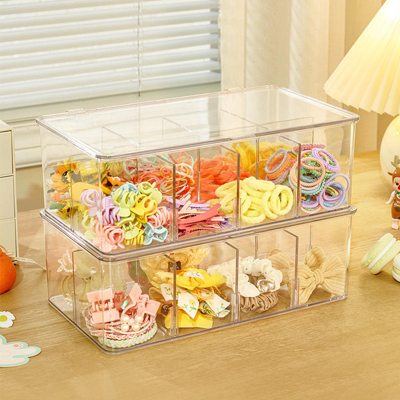 Flip-Top PET Compartment Storage Box - Upright Dust-Proof Vanity & Makeup Organizer