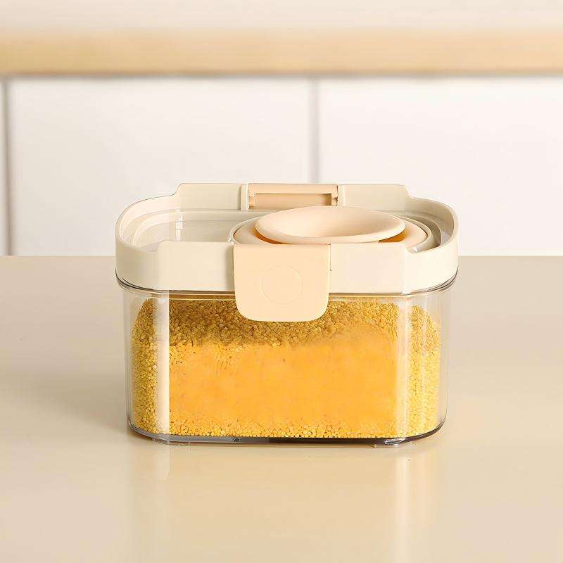 Food-Grade Sealed Storage Jar with Lid - Stackable Clear Grain & Snack Container
