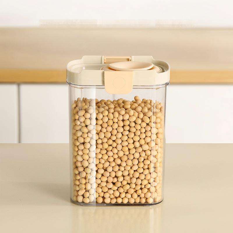Food-Grade Sealed Storage Jar with Lid - Stackable Clear Grain & Snack Container
