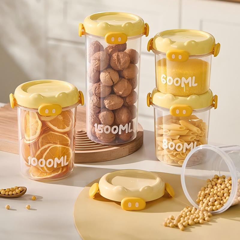 Sealed Moisture-Proof Food Jar - Portable Plastic Container for Picnics & Snacks