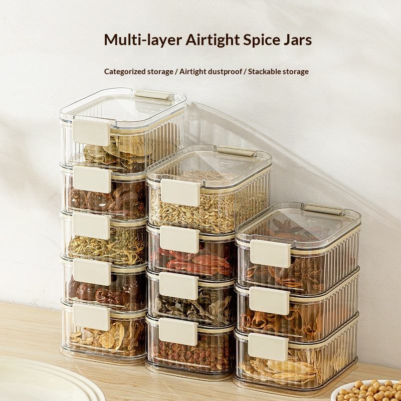 Square Sealed Storage Jar - Food-Grade Plastic Container for Grains, Spices & Nuts