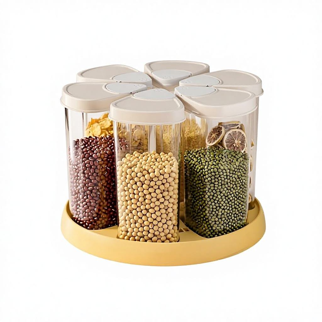 Sealed Rotatable Grain Container - Food-Grade ABS+PET+PP Moisture & Insect Proof Bin