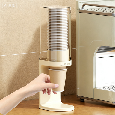 Wall-Mounted Disposable Cup Rack - No-Drill Plastic Cup Storage Holder