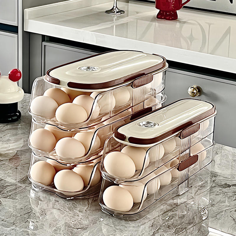 PP Single-Row Egg Storage Box - Portable Fridge Side-Door Egg & Food Container