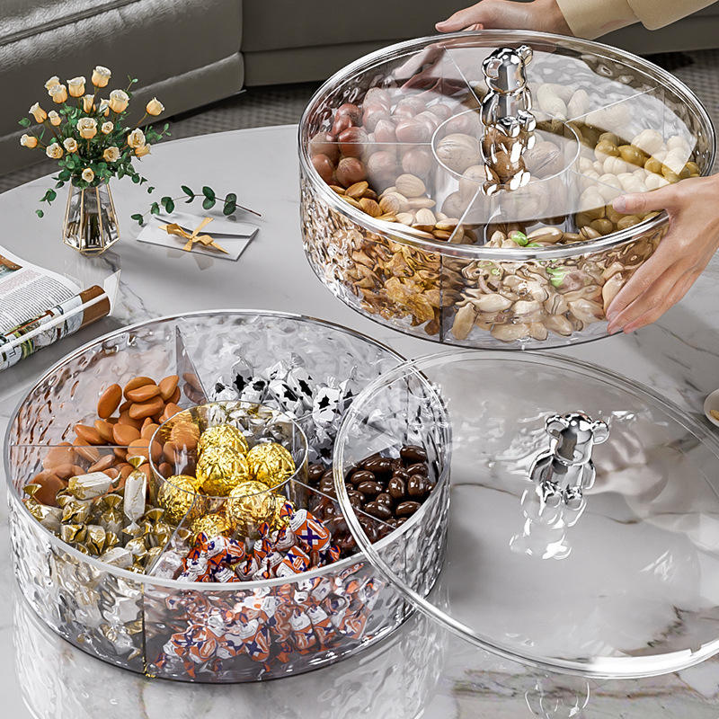 2-Layer Nut Plate - Light-Luxury Airtight Sealed Snack Storage Box, 27.5cm