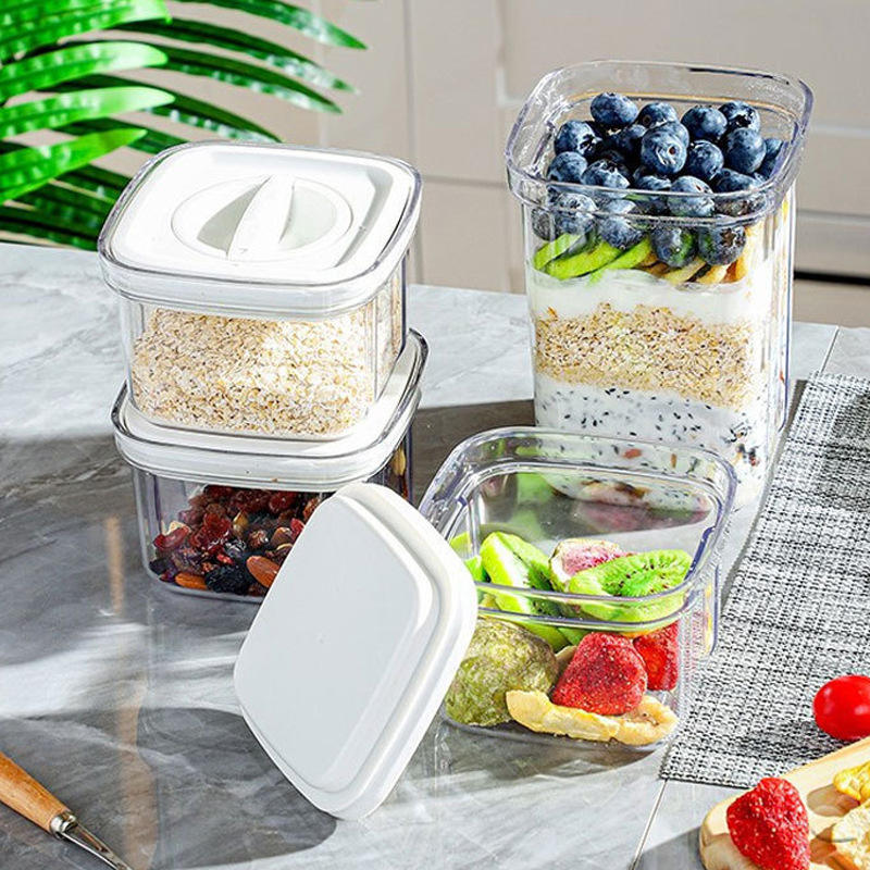 600ML Rotating Sealed Food Jar - PP Fresh-Keeping Container for Snacks & Grains