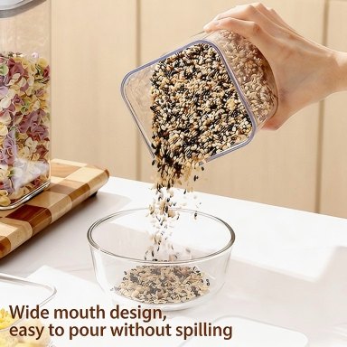 Food-Grade PET+ABS Storage Container - Push-Sealed Rectangular Grain Box
