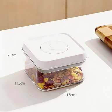 Stackable Waterproof PP Storage Box - Push-Type Grain & Food Container, 11.5cm