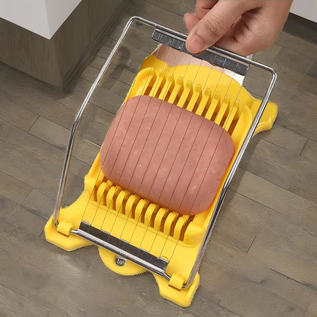 Luncheon Meat Slicer - Manual Multi-Function Food Cutter with Stainless Steel Blade