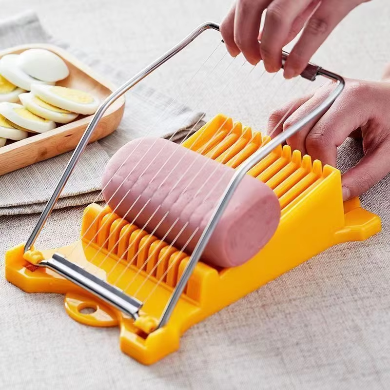 Luncheon Meat Slicer - Manual Multi-Function Food Cutter with Stainless Steel Blade
