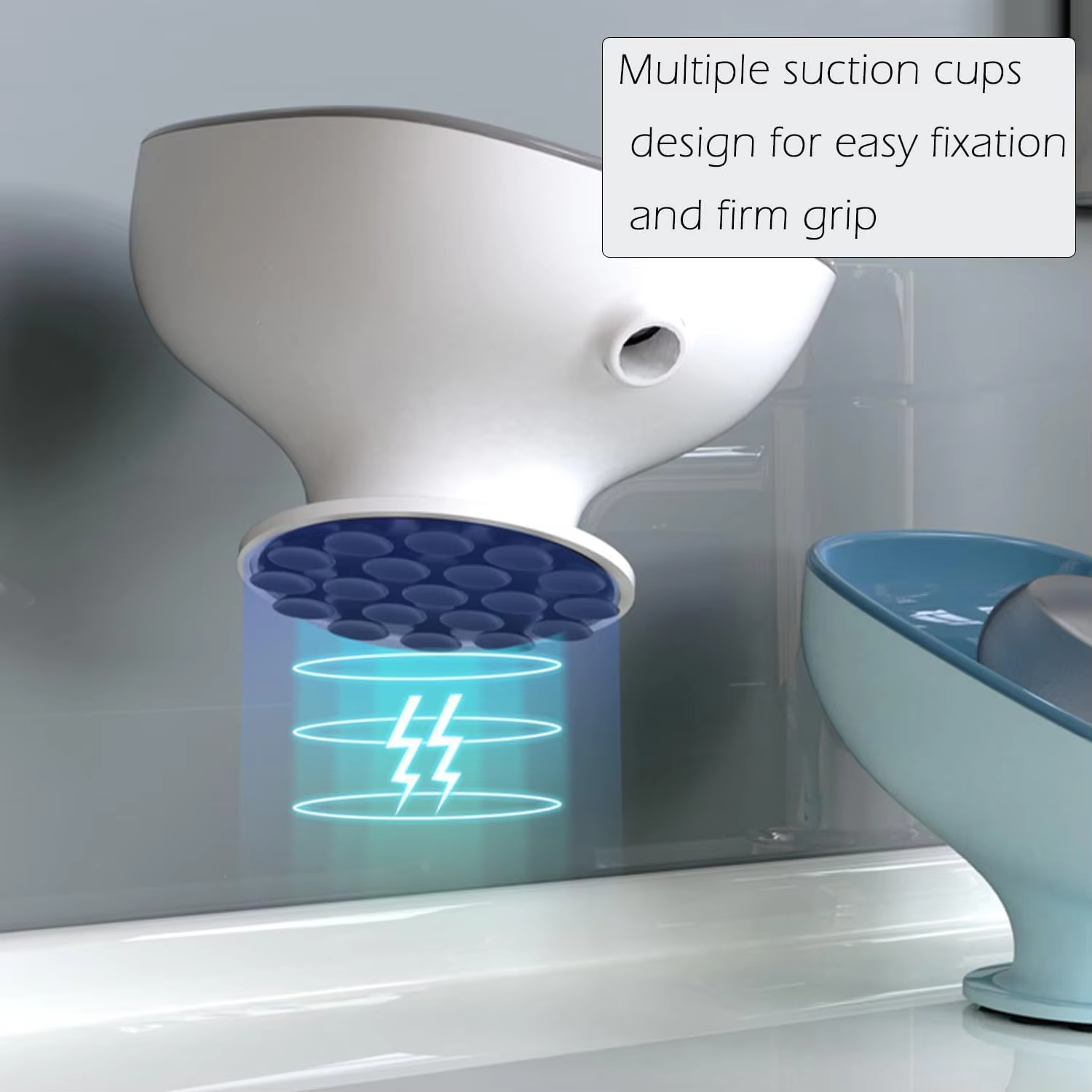 Super Suction Soap Dish with Drainage - PP Oval Light-Luxury Bathroom Soap Holder