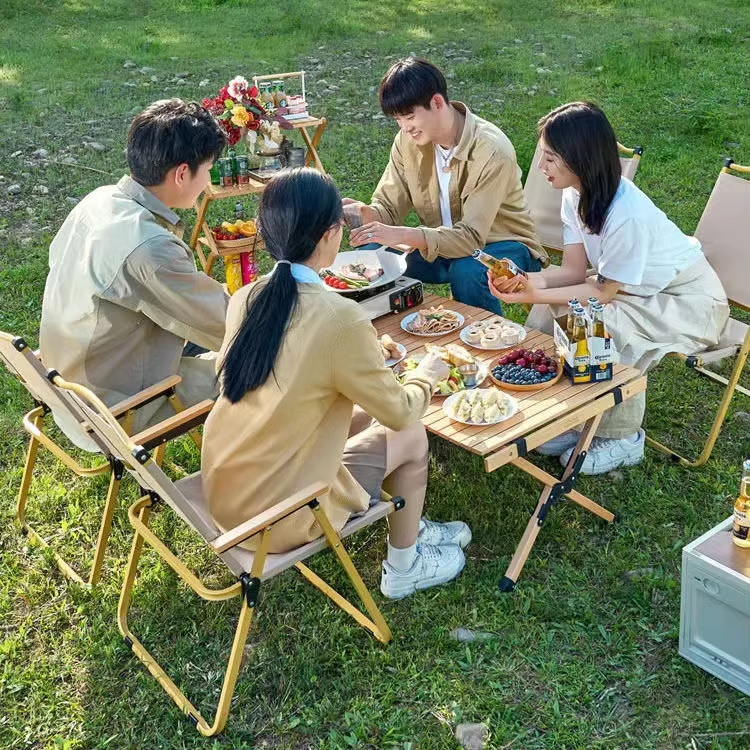 Outdoor Aluminum Folding Chair - Portable Oxford Fabric Chair for Camping & Garden