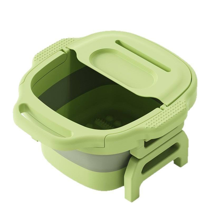 Foldable Foot Bath Bucket - Height-Adjustable Portable Soaking Tub with Massage Points