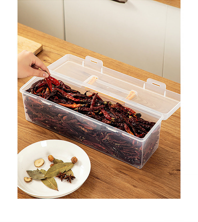 6-Compartment Spice Storage Box - Transparent Plastic Kitchen Organizer for Herbs & Spices