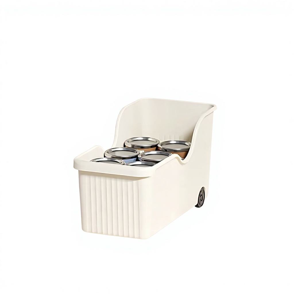 Slim Cabinet Gap Storage Box with Wheels - Stackable Slide-Out Organizer