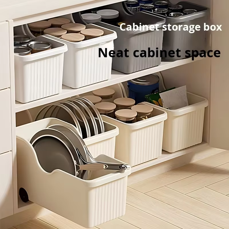 Slim Cabinet Gap Storage Box with Wheels - Stackable Slide-Out Organizer