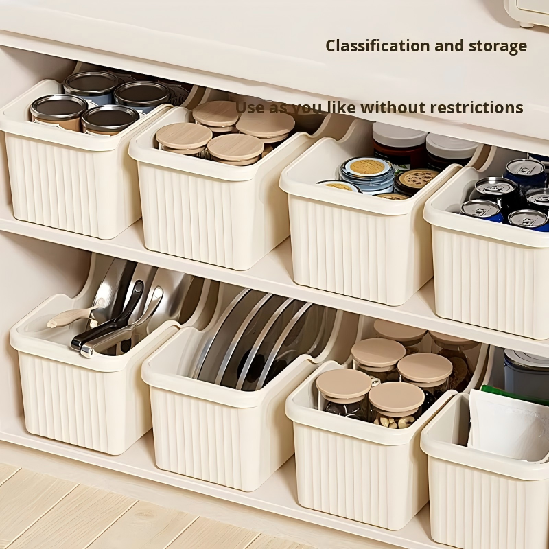 Food-Grade PP Cabinet Gap Organizer Box with Wheels - BPA Free, Stackable