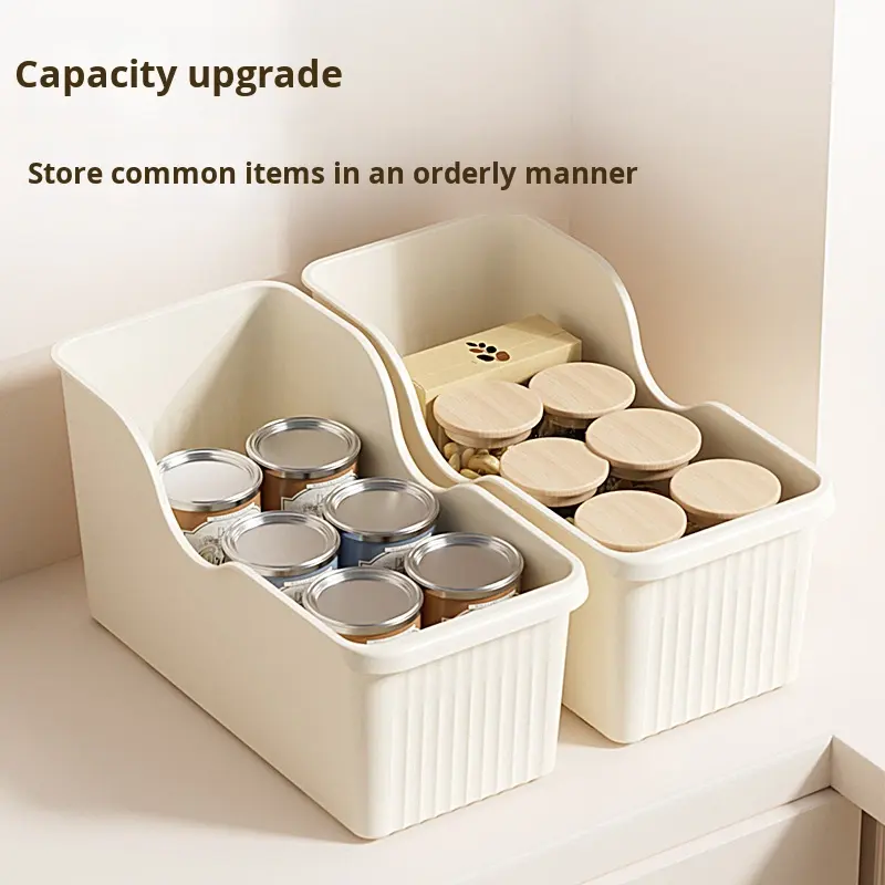 Food-Grade PP Cabinet Gap Organizer Box with Wheels - BPA Free, Stackable
