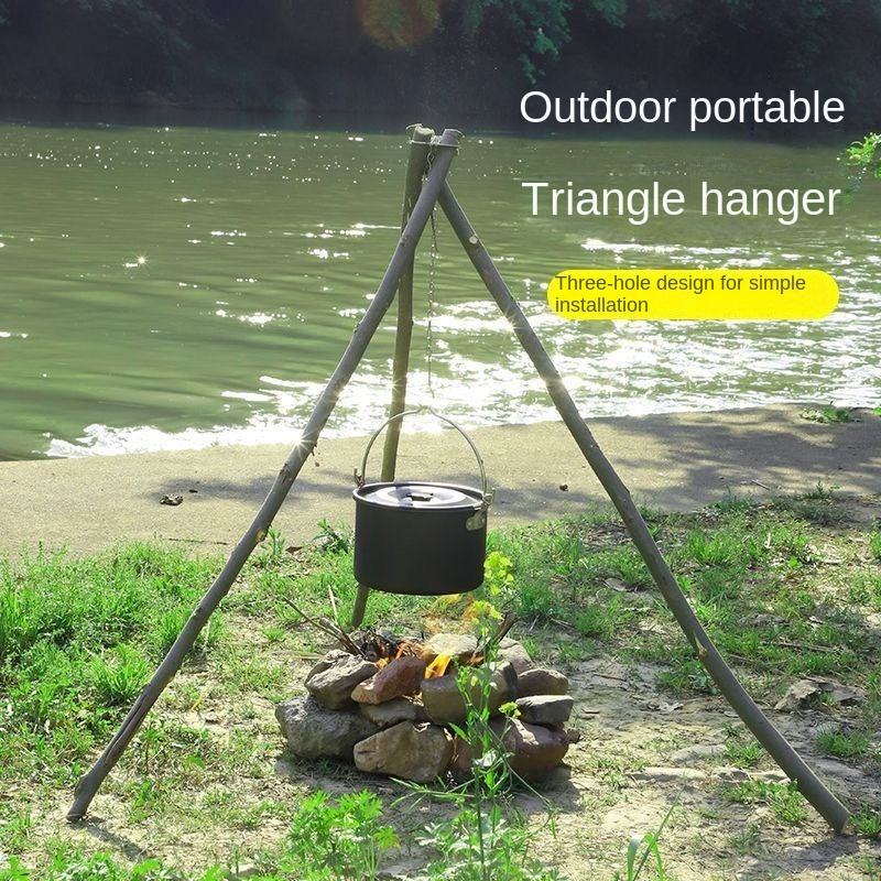 Portable Stainless Steel Tripod Bonfire Rack with Hanging Hook